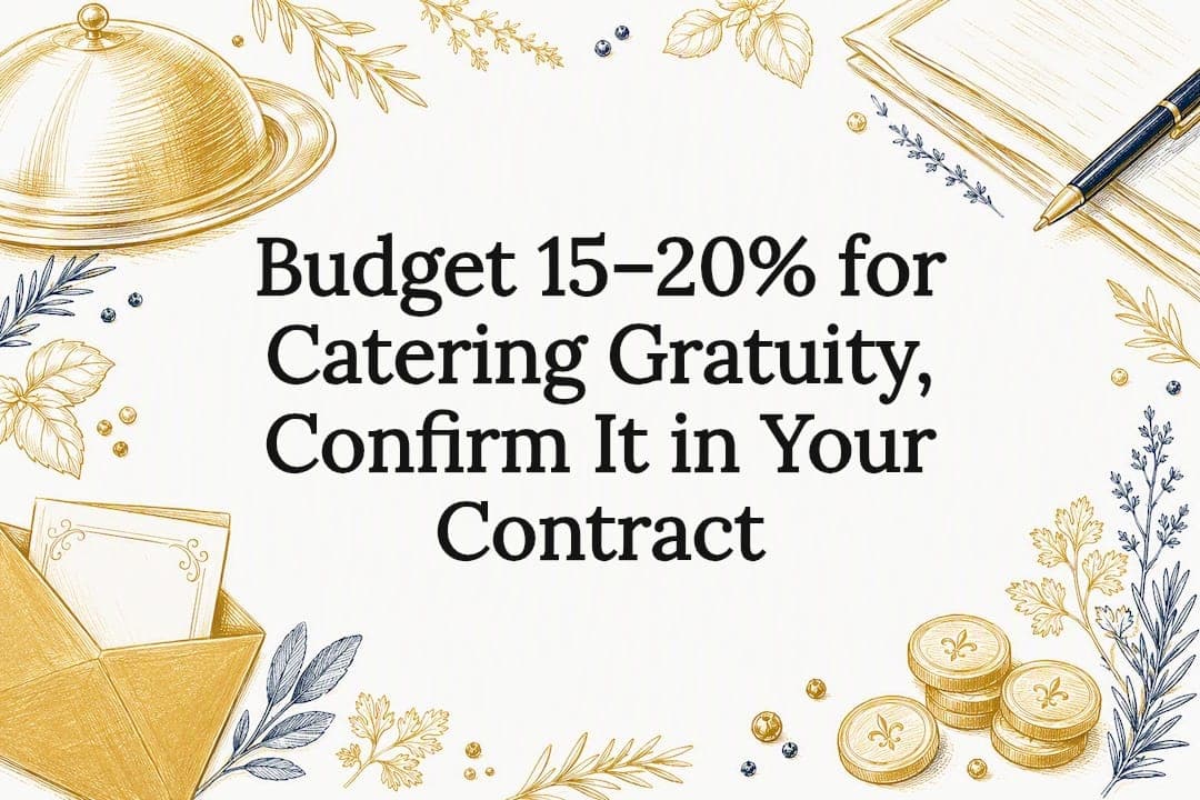 Budget 15–20% for Catering Gratuity, Confirm It in Your Contract
